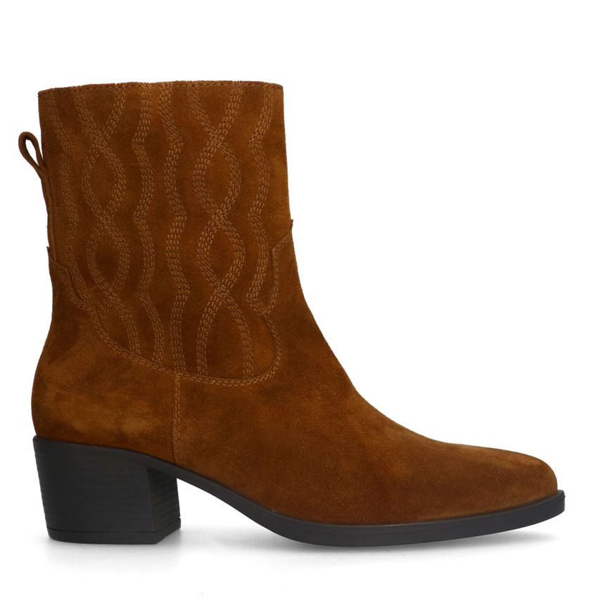 Manfield Cognac suède western boots