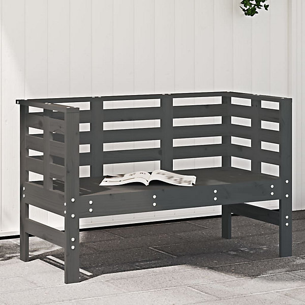 Banc de jardin gris 111,5x53x71 cm bois massif de pin vidaXL