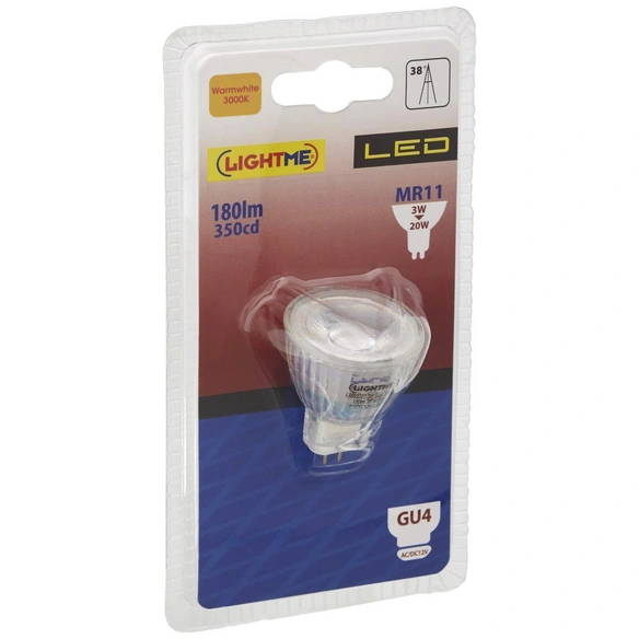 LED-Leuchtmittel, 3 W, GU4, 3000 K, warmweiß, 180 lm