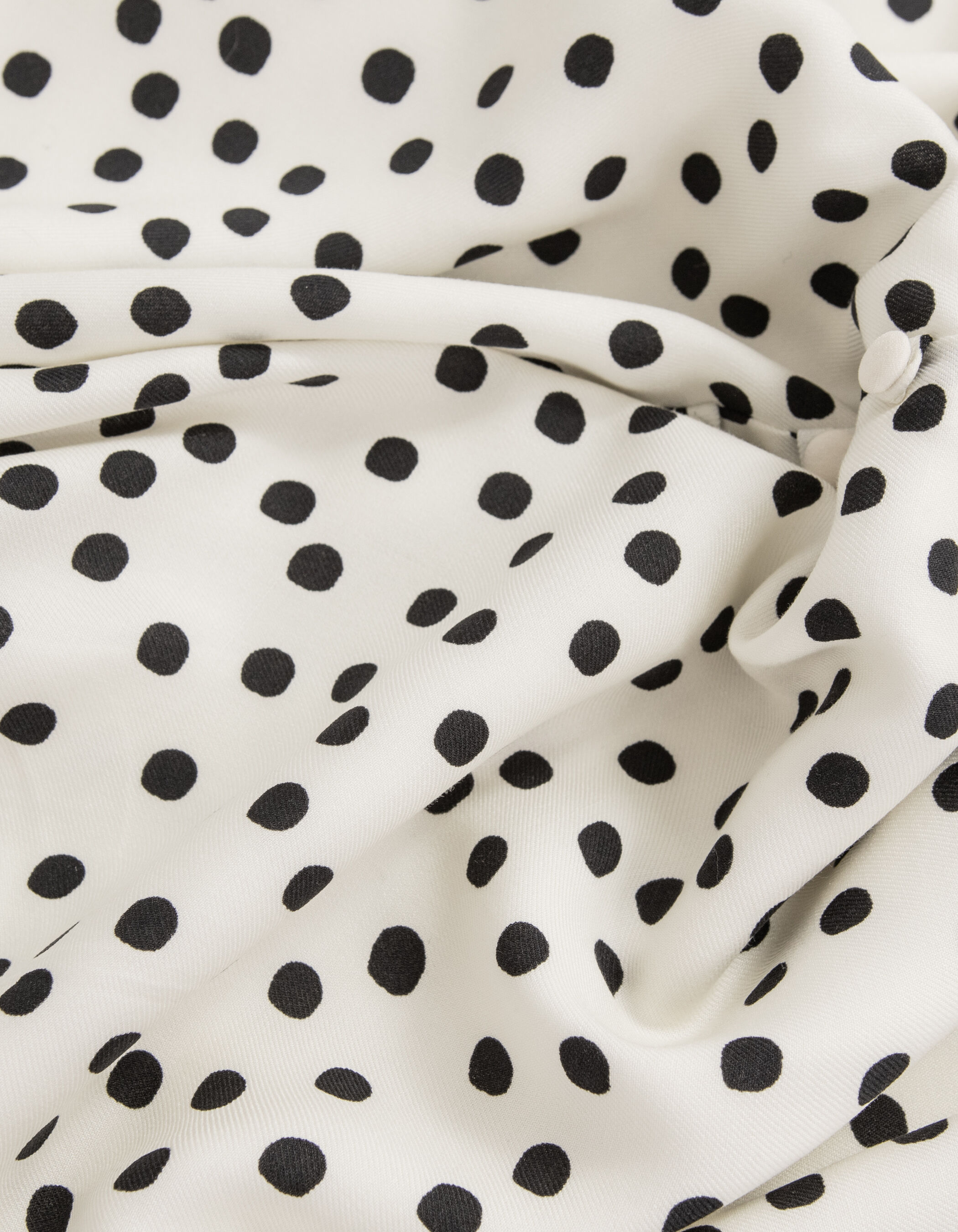 Robe blanche imprimé pois Femme