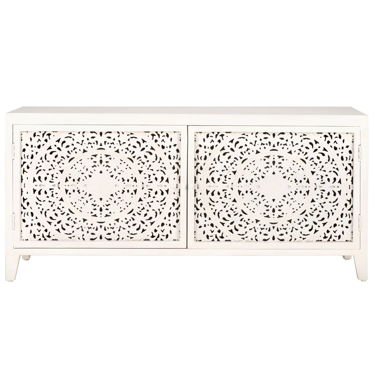 SAFAVIEH Ciji 2-Shelf 2-Door Media Stand (Fits Up To A 60 Flatscreen TV) - 55 In. W x 15 In. D x 26 In. H - 55Wx15Dx26H