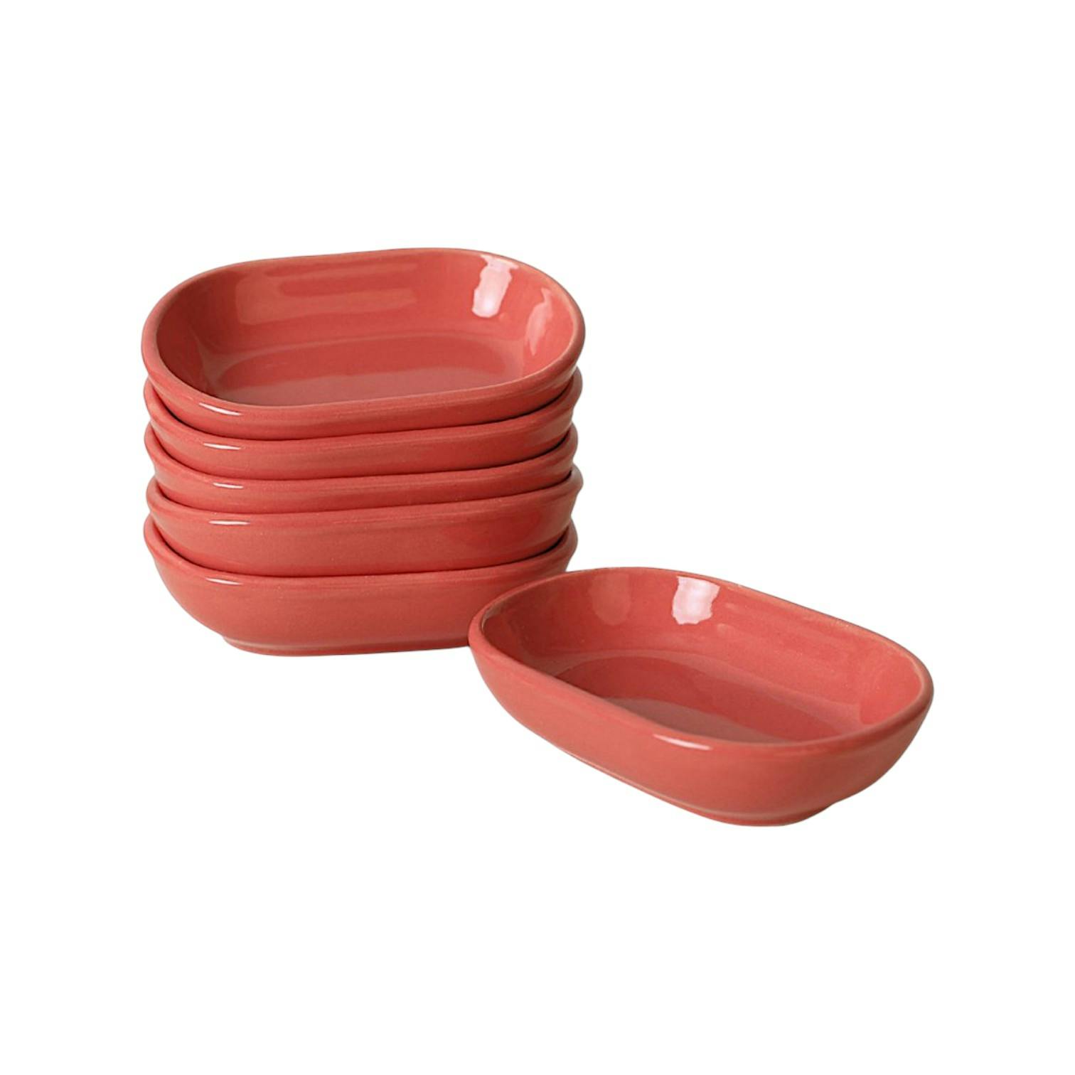 Coupelle en céramique corail brillant (lot de 6) EFIRA