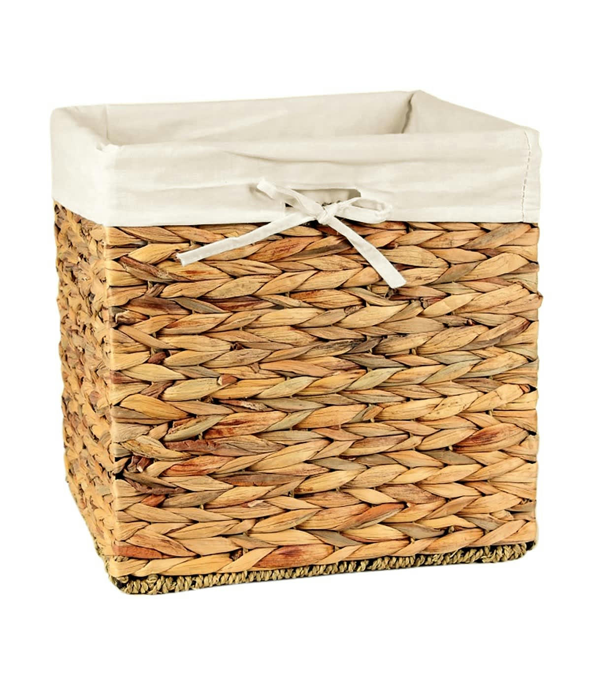 - Cube de rangement en jacinthe d'eau - 32x32x32/33cm - Marron