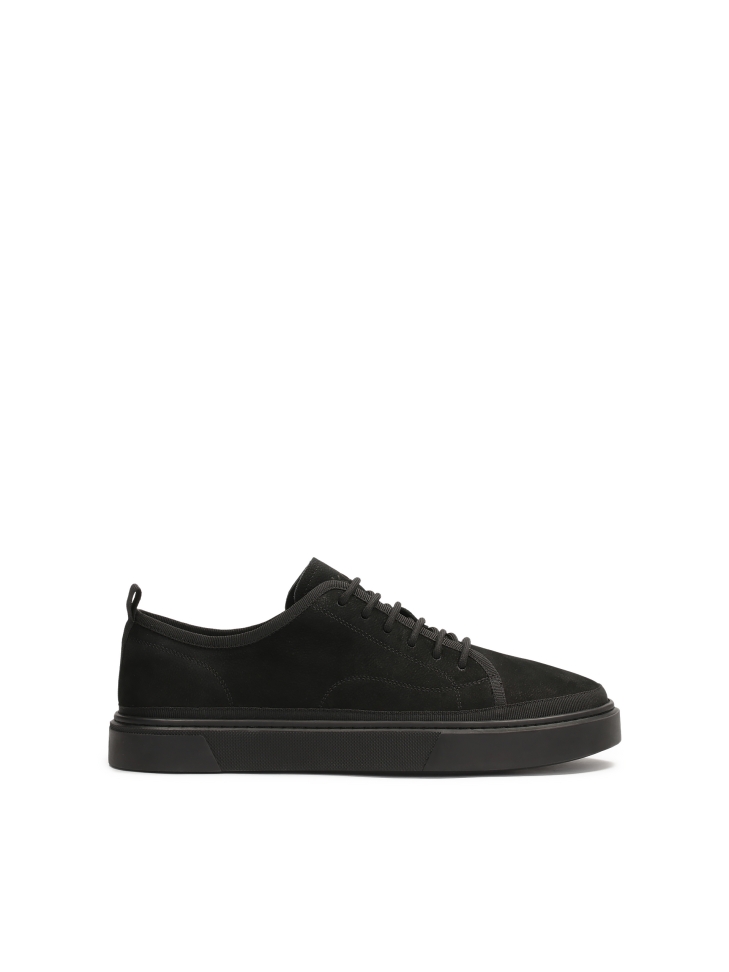 Lace-up black nubuck sneakers