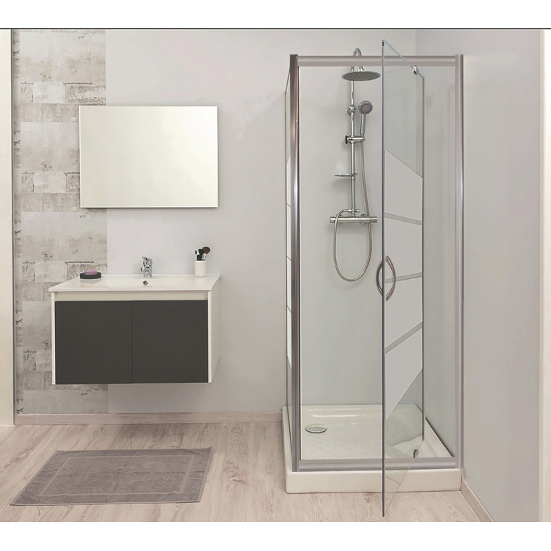Porte de douche pivotante chrome Shiva 80 x 190 cm ONDÉE