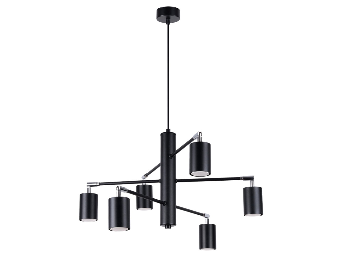 Lampa wisząca Lemmi 6-punktowa stalowa czarna