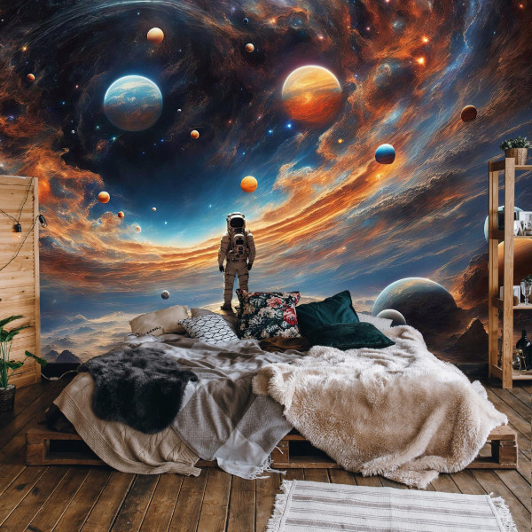 Fototapeta Kosmonauta Planety Galaktyka Tapeta Dla Dzieci Chłopca 250X175