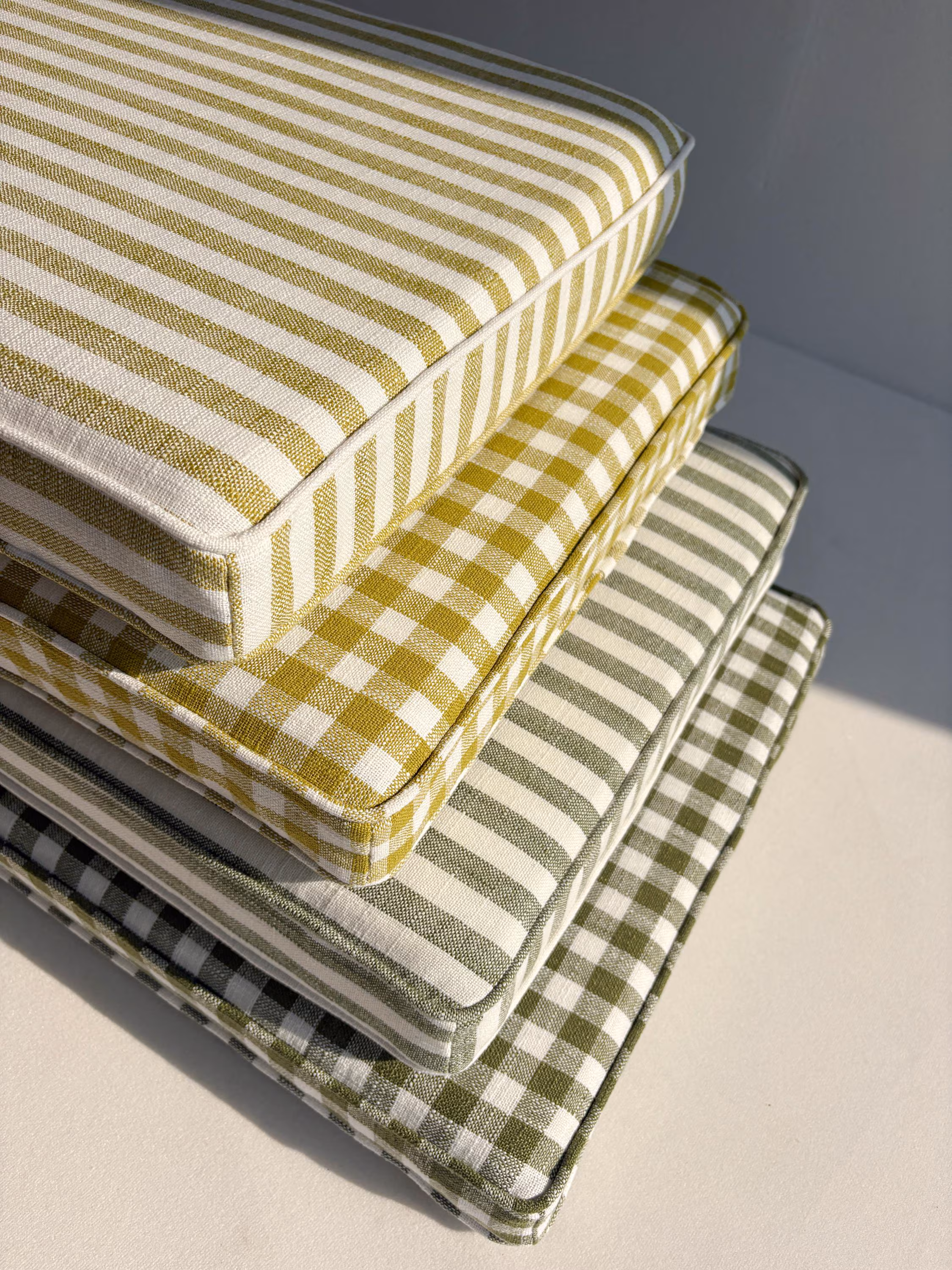 Striped linen cushion,Gingham cushion, window seat cushion, optional colors and sizes