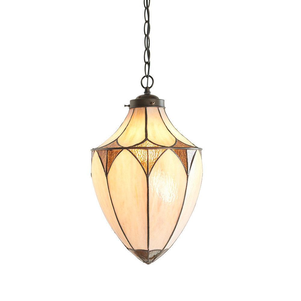 Lampa wisząca BROOKLYN żołądź brązowa 1xE27x40W IP20 Tiffany