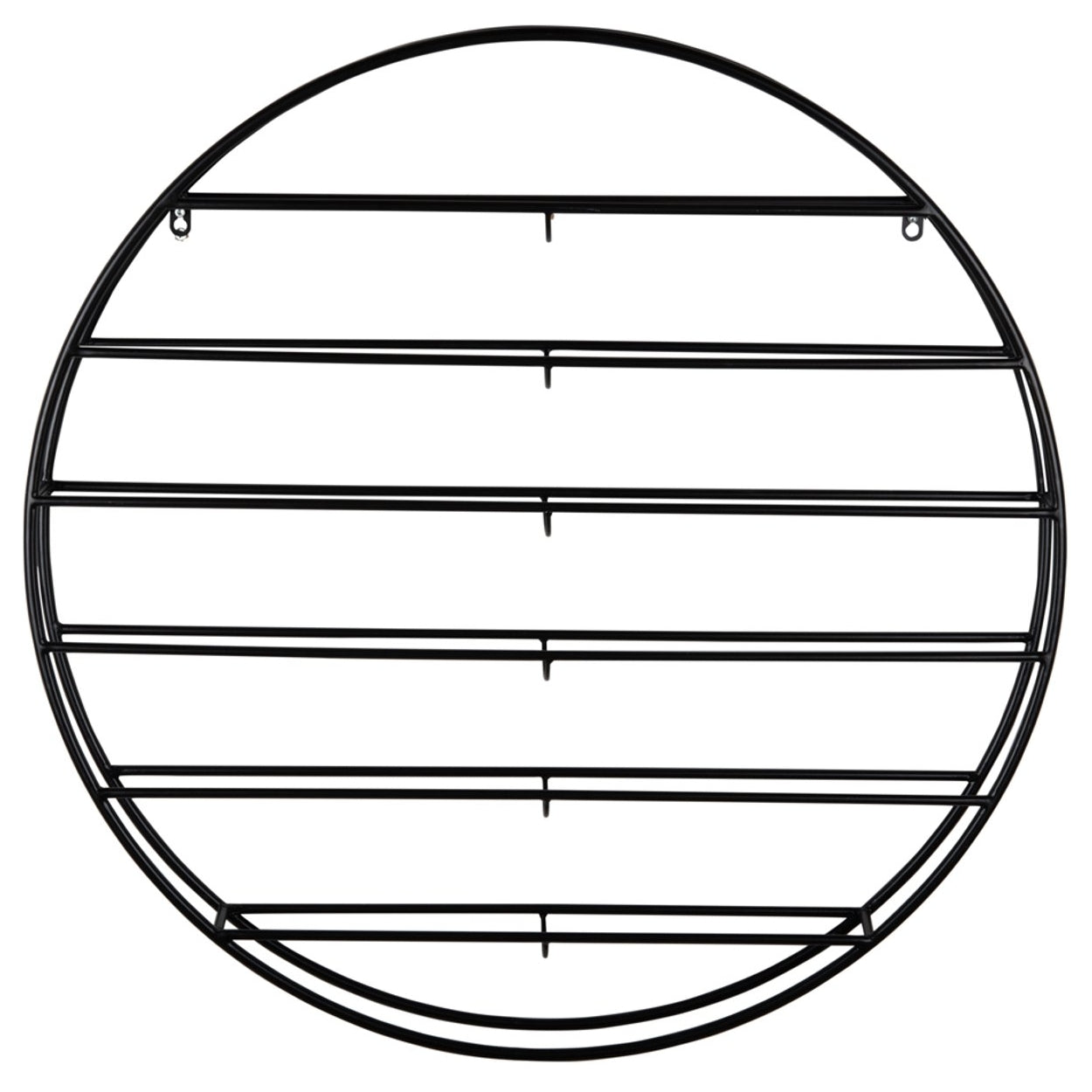 Vtw Living - Industrieel Wijnrek Rond - Zwart - Metaal - 80 cm