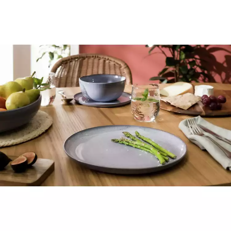 Habitat Evora 12 Piece Stoneware Dinner Set - Blue