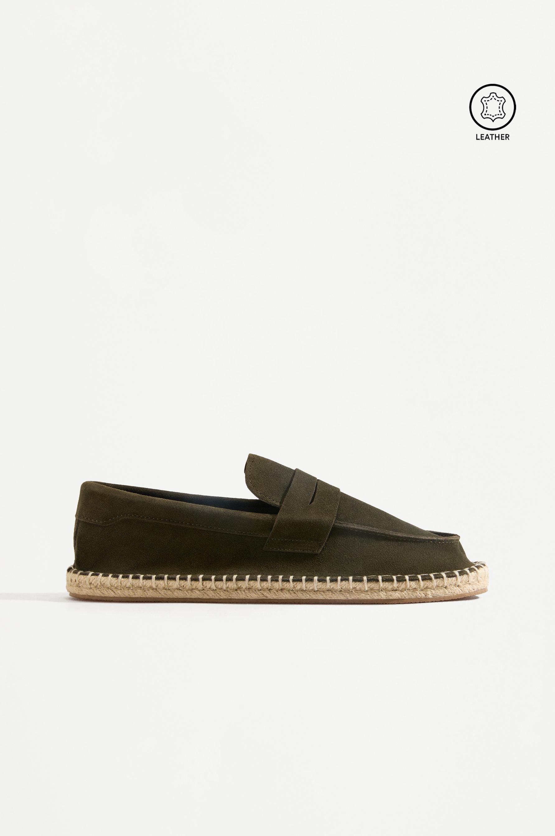 Zapato mocasín piel efecto yute