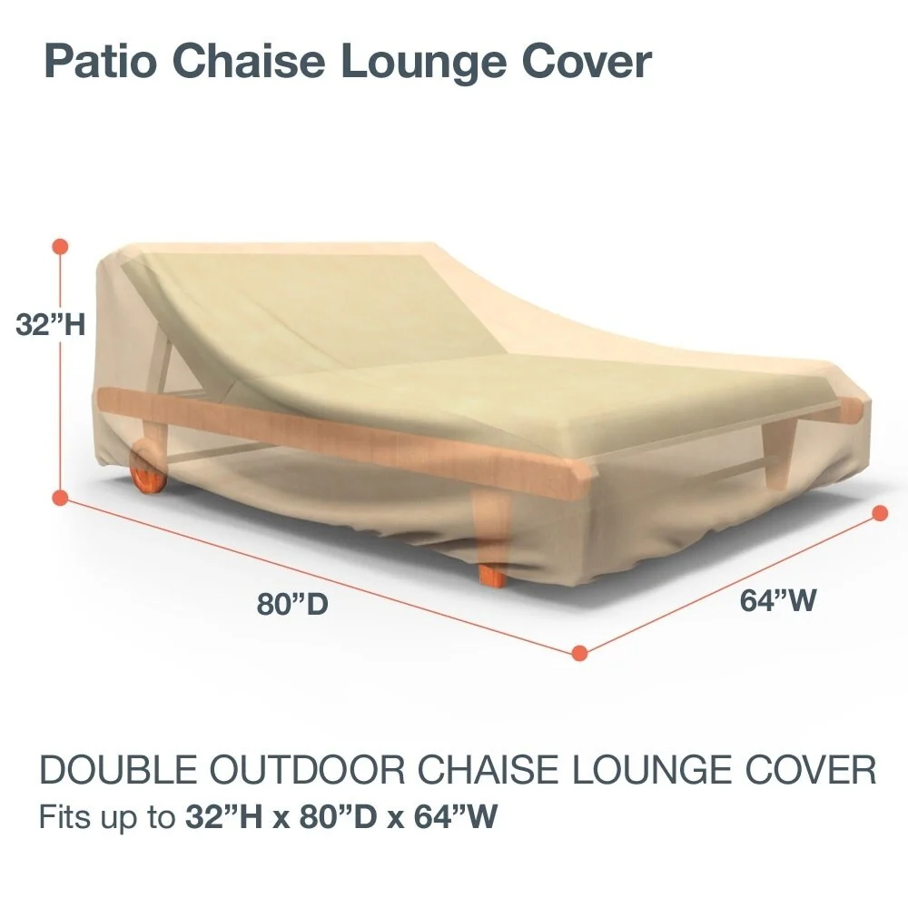 Budge Water-Resistant Patio Chaise Lounge Cover, All-Seasons, Nutmeg, Multiple Sizes