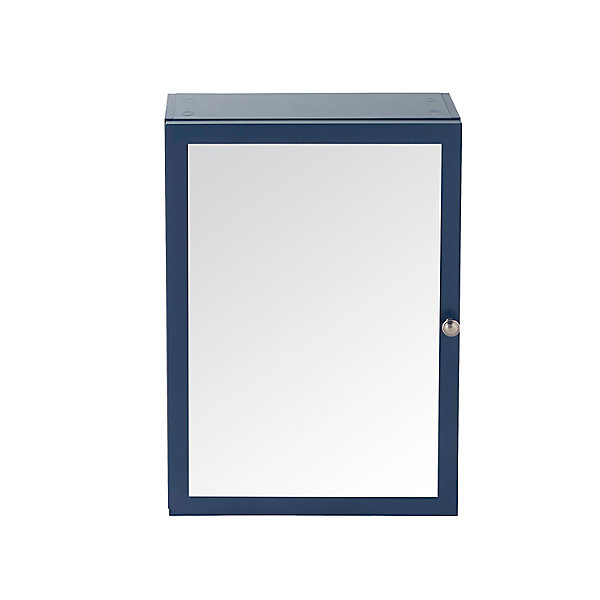 Armoire de toilette bleu mat l.50 x H.70 x P.15 cm, GoodHome Perma