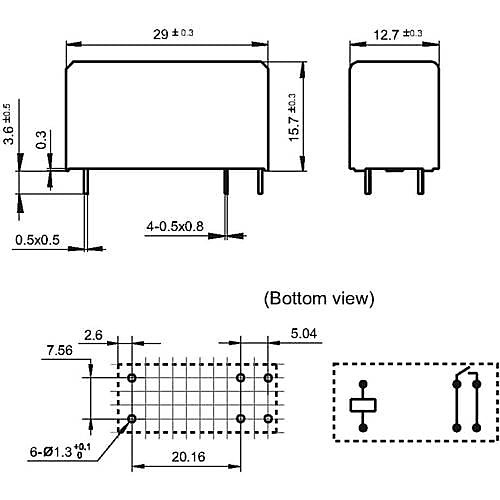Hongfa HF115F-S/012-HSF Relais PCB 12 V/DC 16 A 1 NO, contact AgSnO2, compact