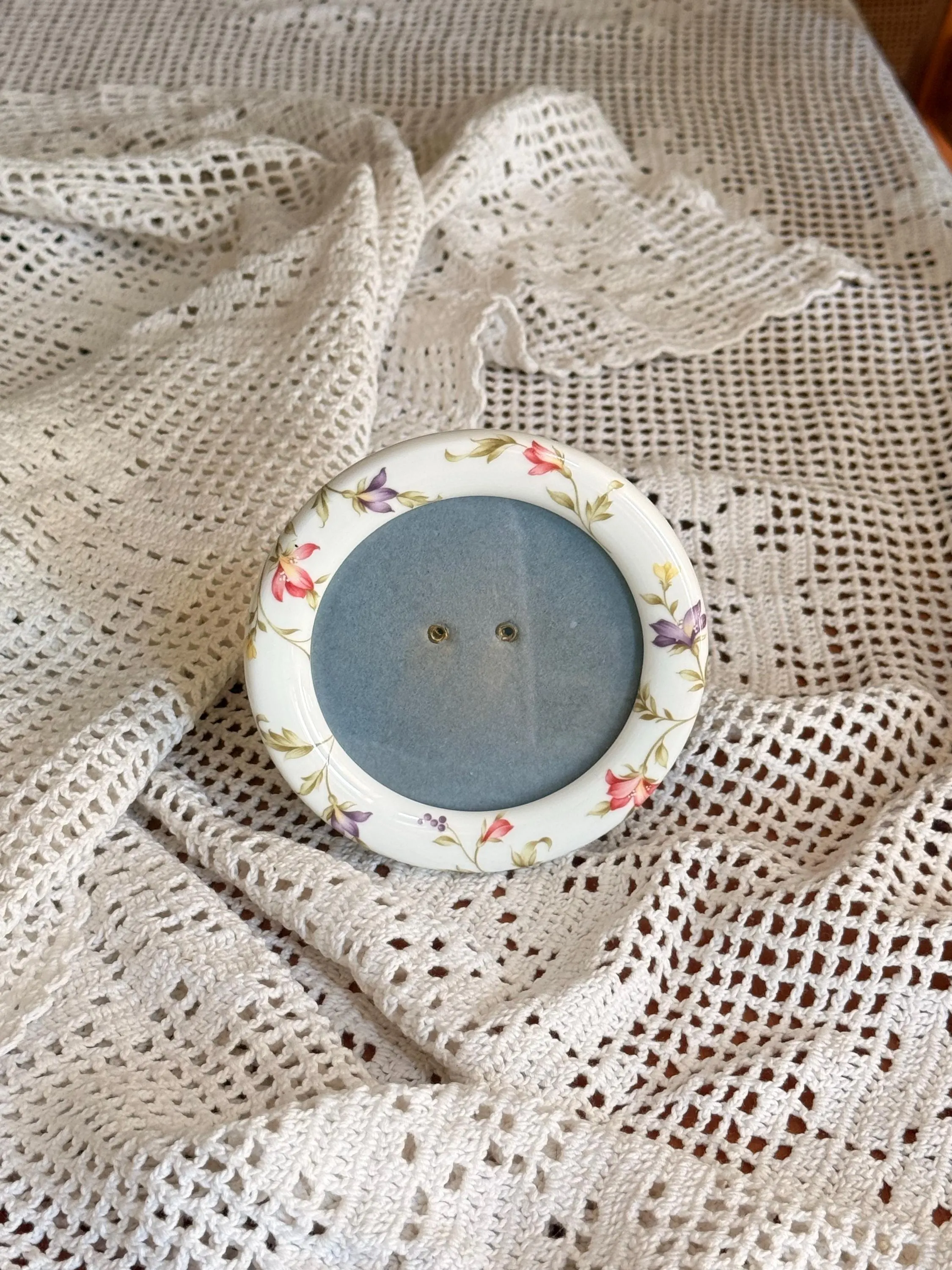 Vintage Floral Mkasa Bone China Glass Photo Frame