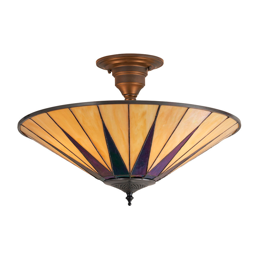 Lampa sufitowa DARK STAR witrażowa brązowa 3xE27x40W IP20 Tiffany