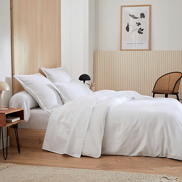 Drap plat esprit grand hôtel (180x290 cm - Blanc)