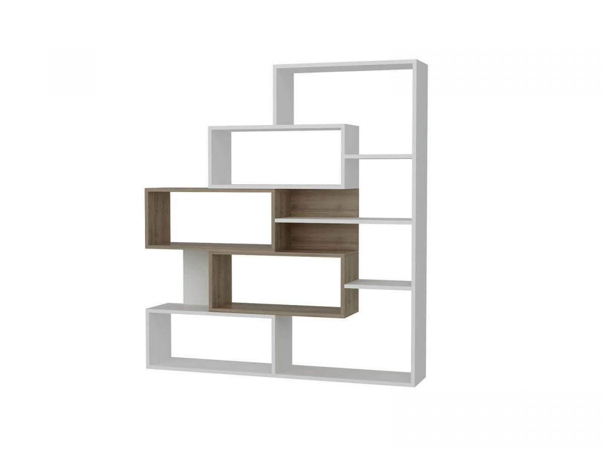 KATI - KATI Etagère blanc et noyer