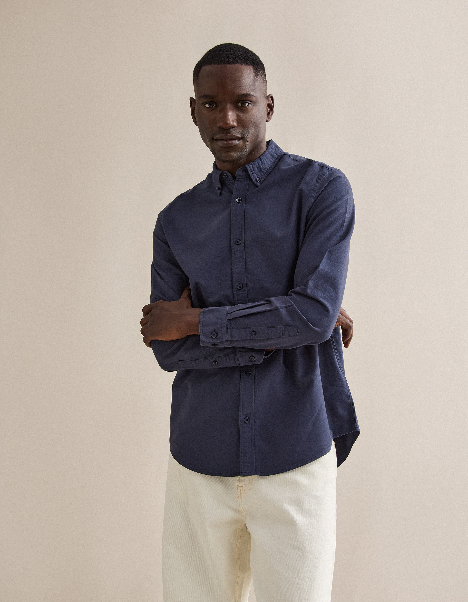 Camisa Oxford, Homem, Azul Escuro