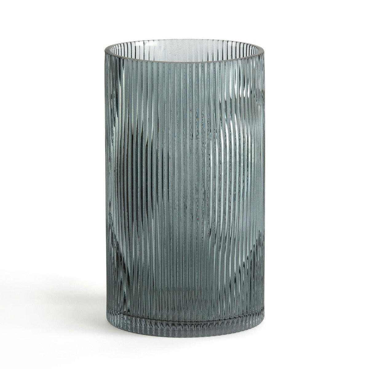 Vase verre rainuré droit H22,5 cm, Afa