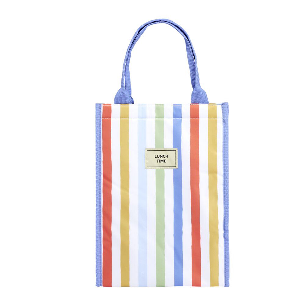 Sac isotherme 13L bayadère rayures multicolores 24x15xH33cm