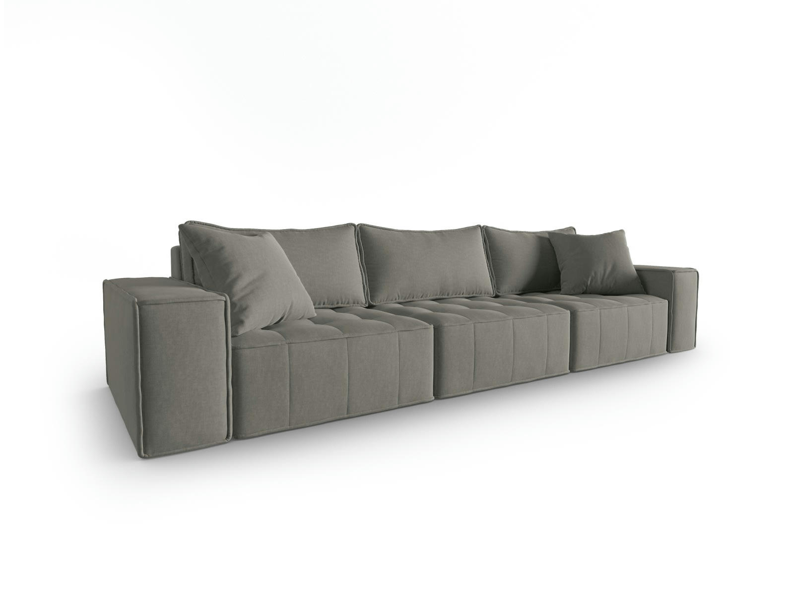 MIKE - Canapé modulable 5 places en tissu structurel gris