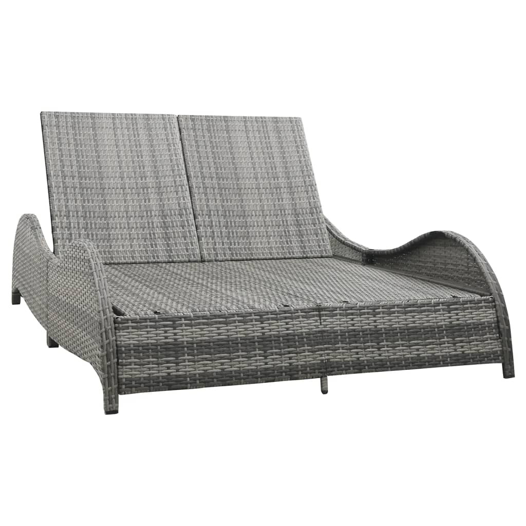Leżak Antracyt 200 x 132 x 45 cm Technorattan vidaXL