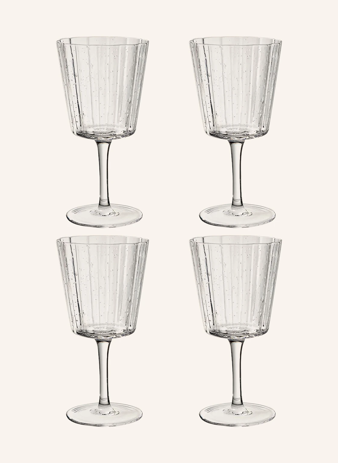 Westwing Collection 4er-Set Weingläser SCALLOP