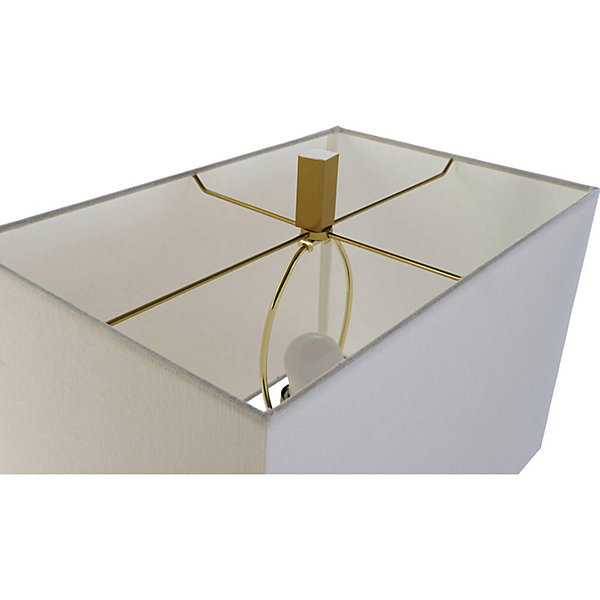 Lampe salon marbre blanc élégance touche dorée 38 x 25 x 76 cm Blanc marbré et ornements dorés