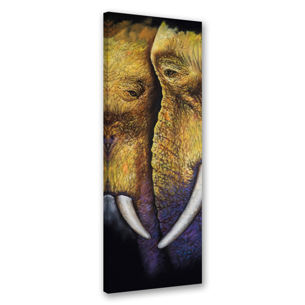 Feeby Obraz na płótnie, Para słoni 30x90