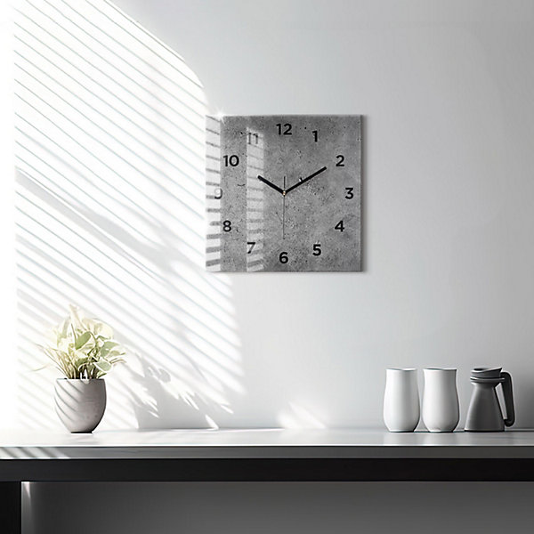 Horloge murale Wallfluent 30x30 cm Avec chiffres Aiguilles noires Mur industriel 1 pcs