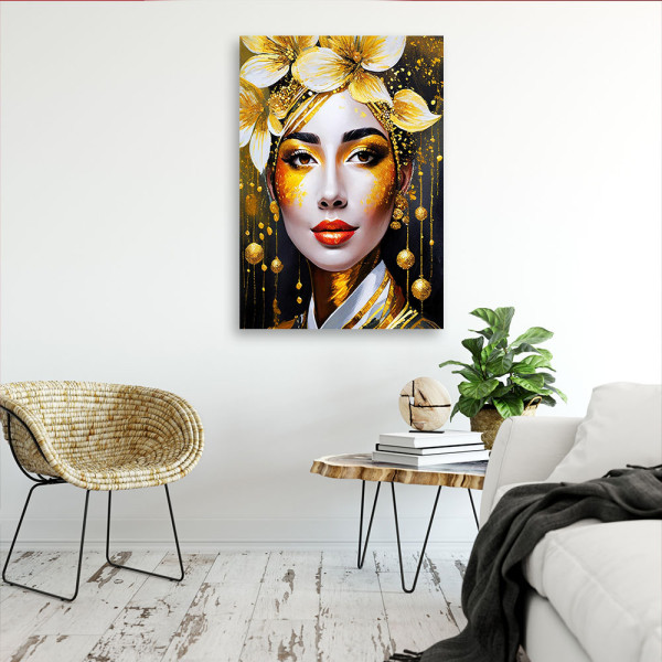 Feeby Obraz nowoczesny, Kobieta Floral Glamour 40x60