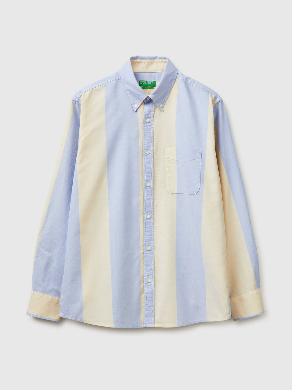 Yellow and light blue striped shirt