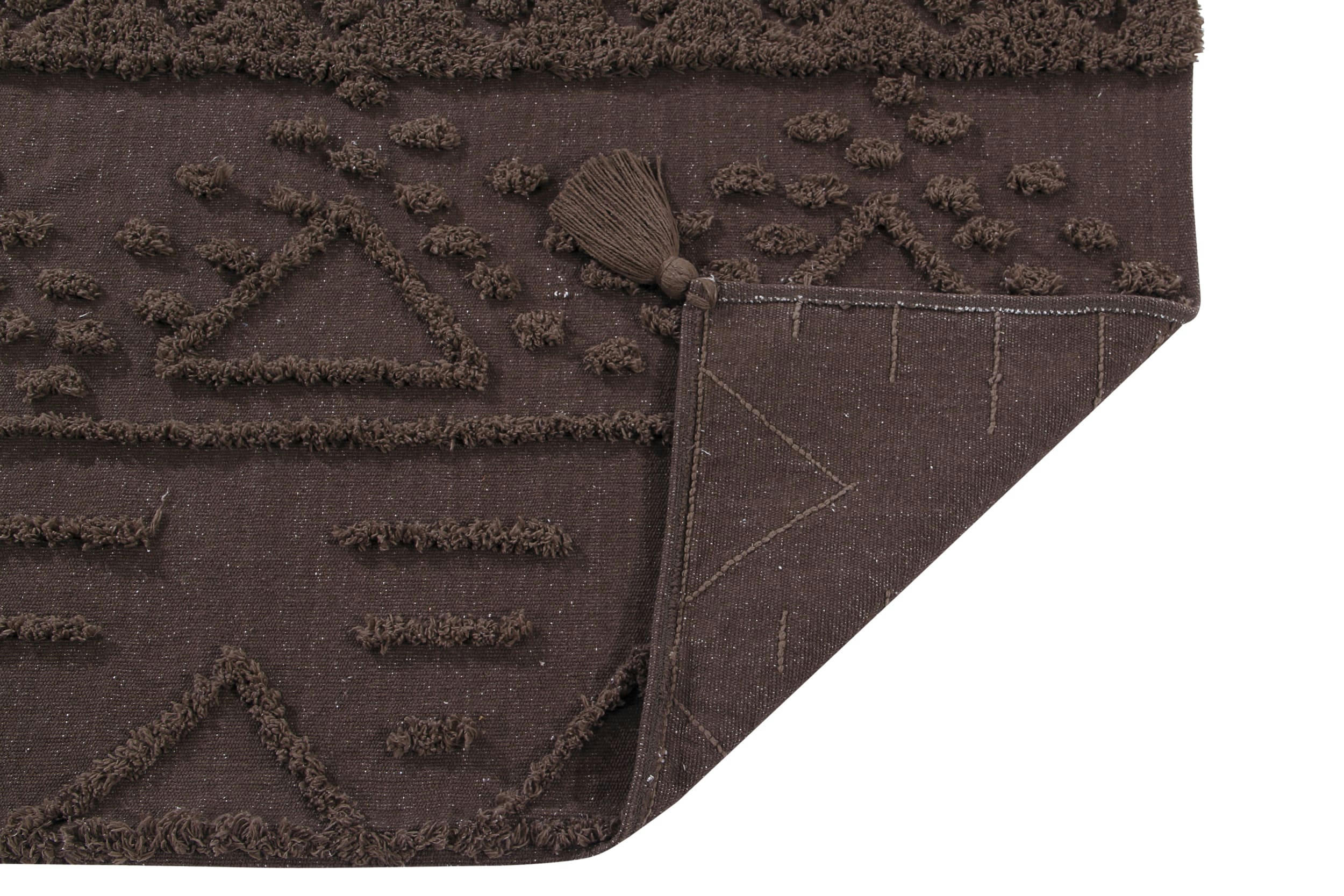 RE EDITION - Tapis ethnique berbère en coton marron 120x160