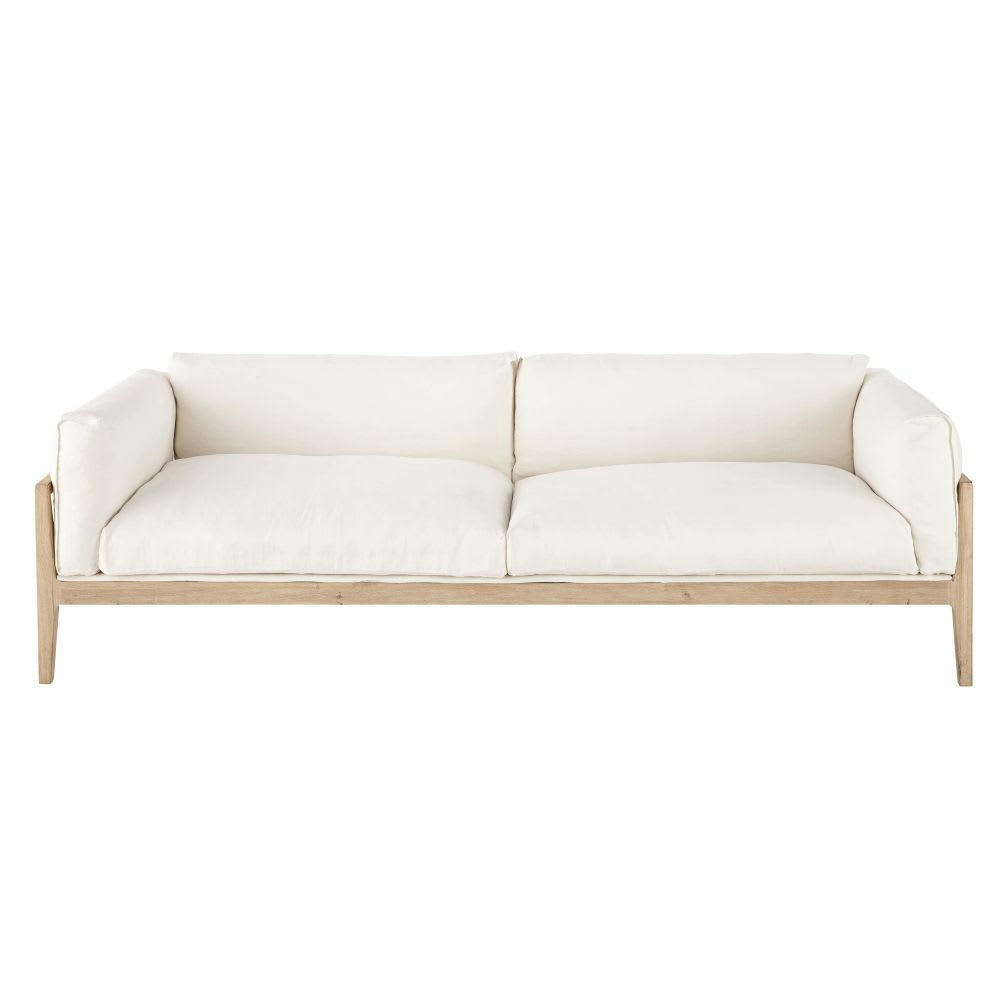 Legno - Canapé 4 places en lin ivoire