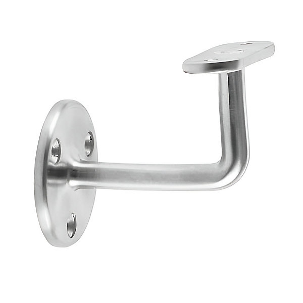 2 x Support mural fixe - Main courante plate - Platine 3 trous fraisés - Inox 316