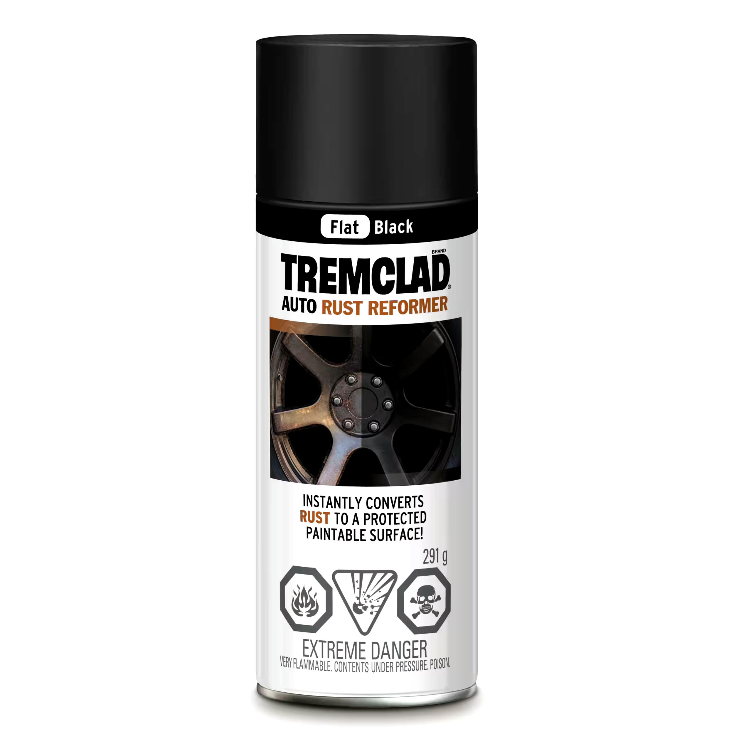 Tremclad Automotive Rust Reformer Spray, Flat Black, 291-g