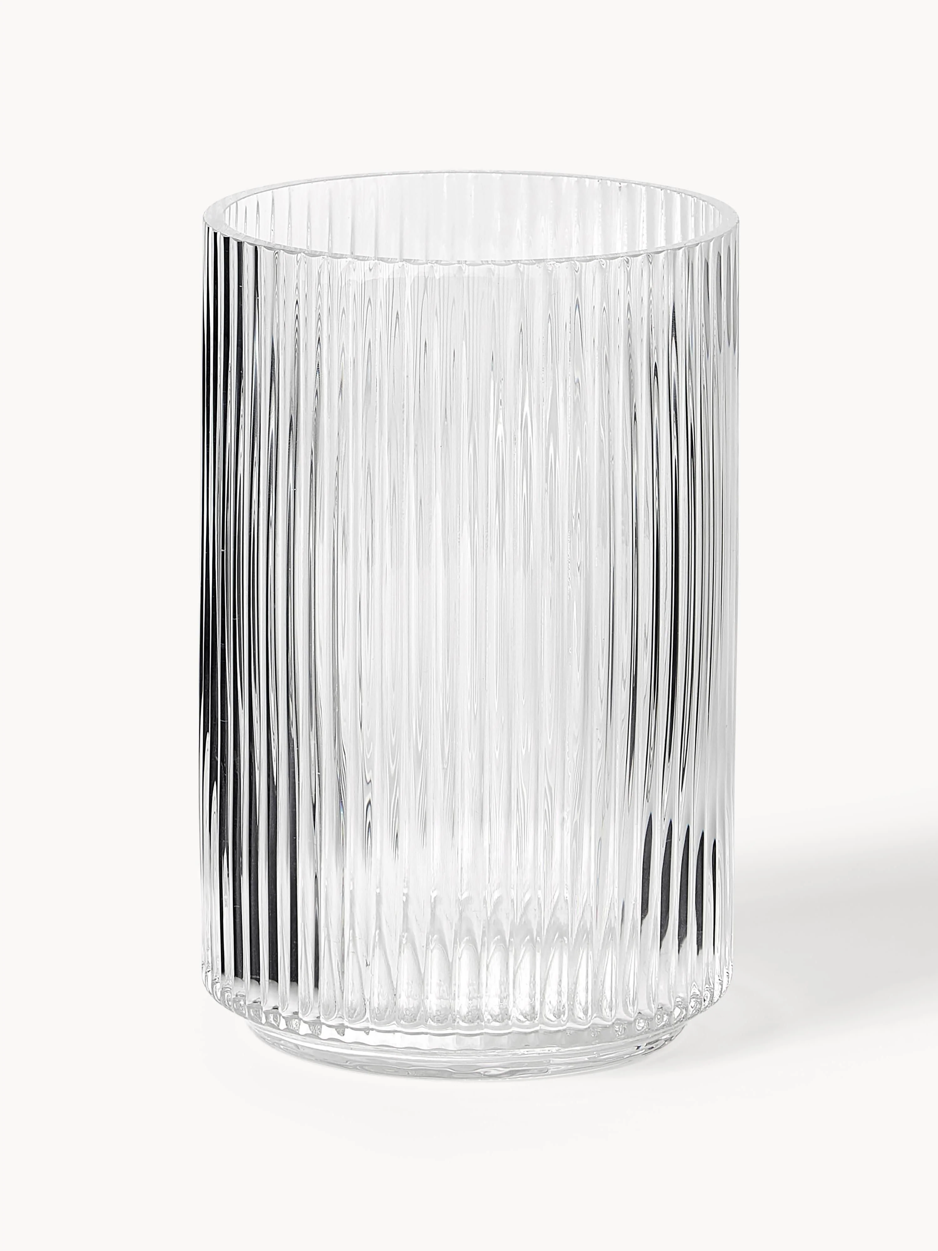 Mundgeblasene Deko-Vase Carlo mit Prägungsmuster, H 20 cm