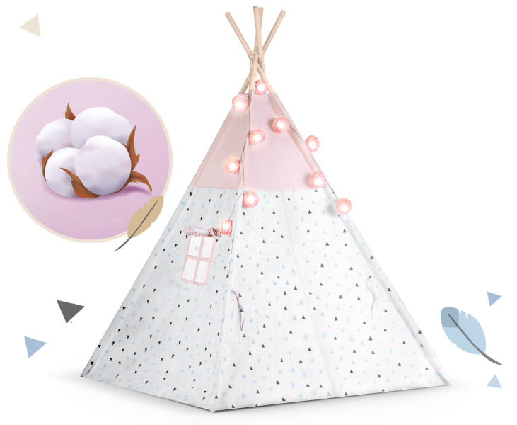 Tipi namiot wigwam dla dzieci teepee girlanda Nukido