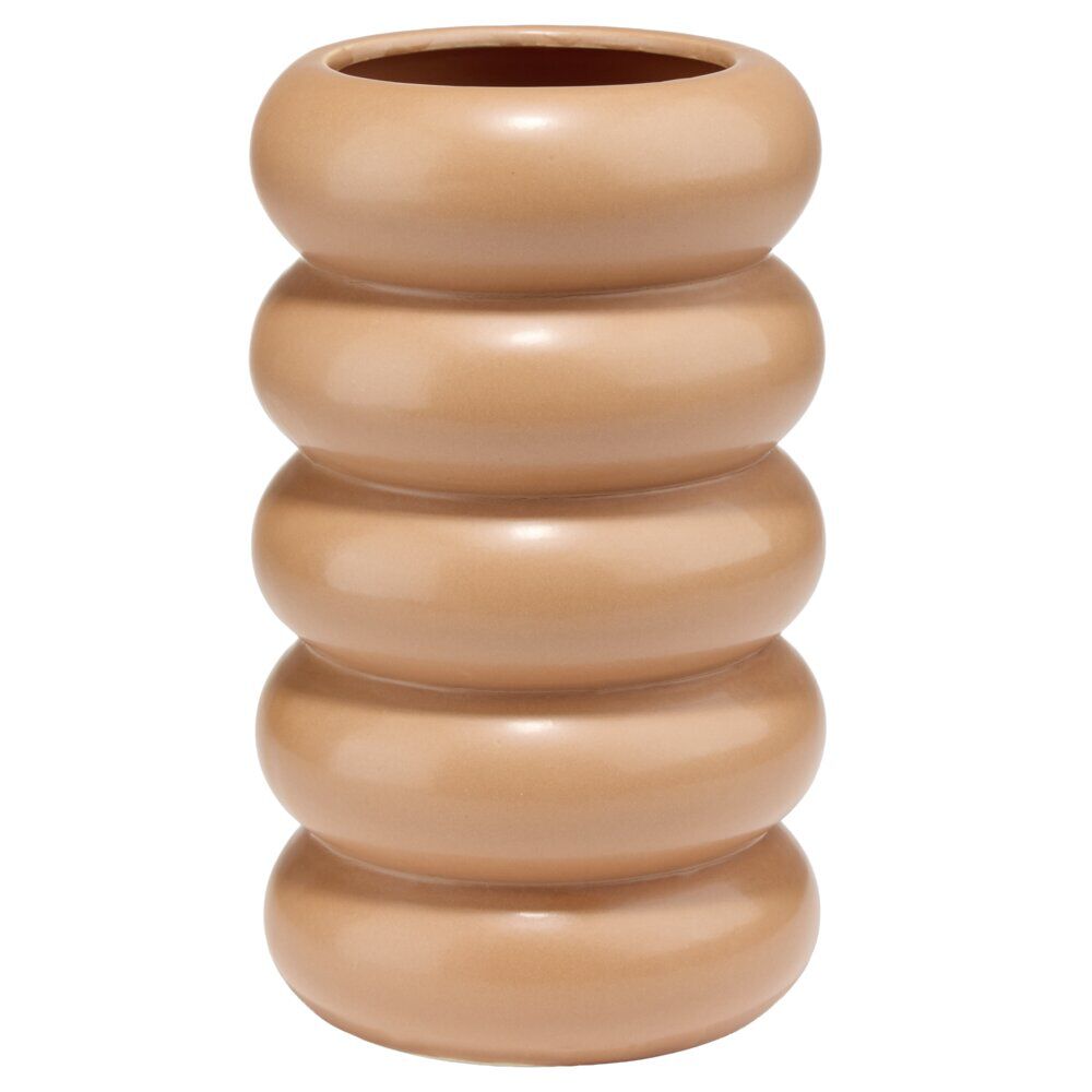 Vase anneau céramique marron terracotta Ø11,7xH20,6cm