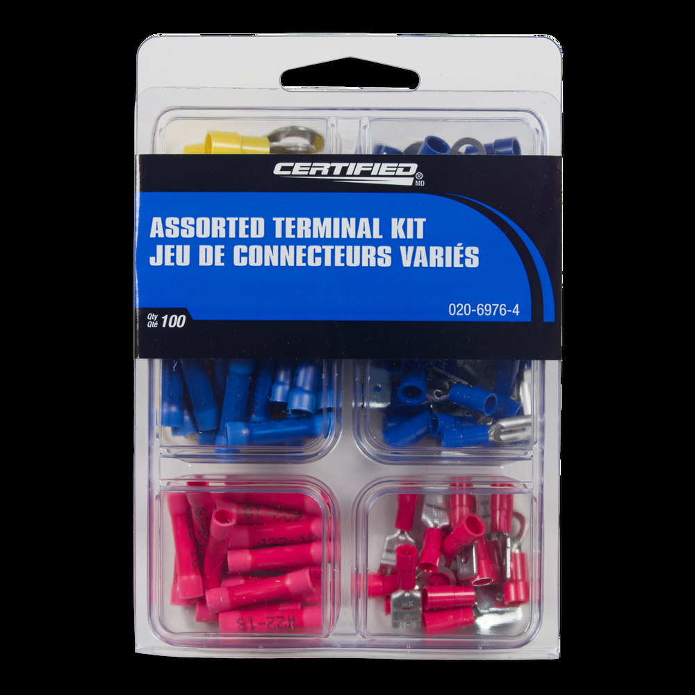 MotoMaster 22-10 AWG Automotive Terminal Kit, Assorted, 100-pk
