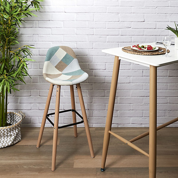 Lot de 2 Tabourets de bar Patchwork