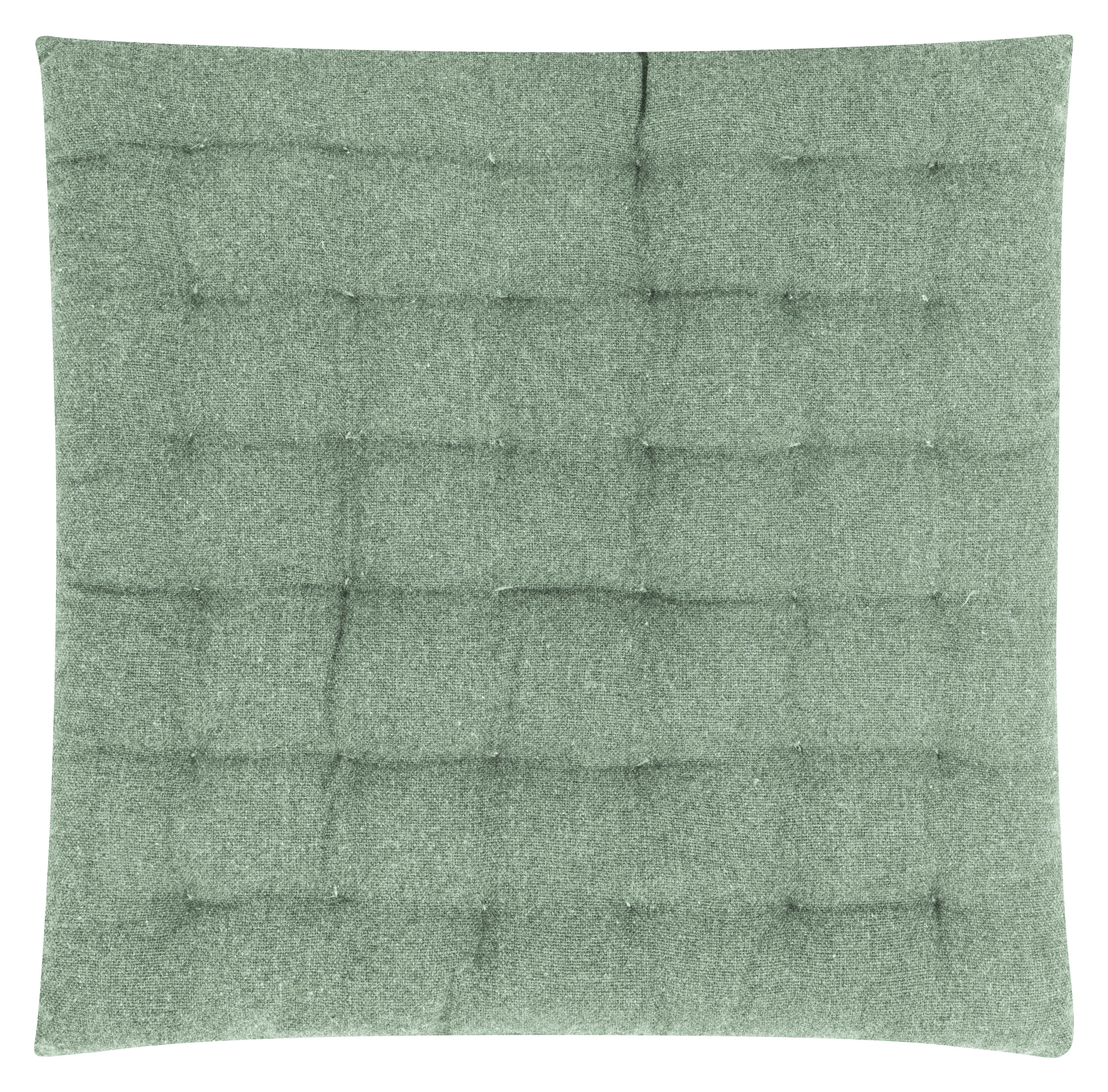 FREYA - Galettes de chaise capitonnées jade -lot de4- 40x40x4