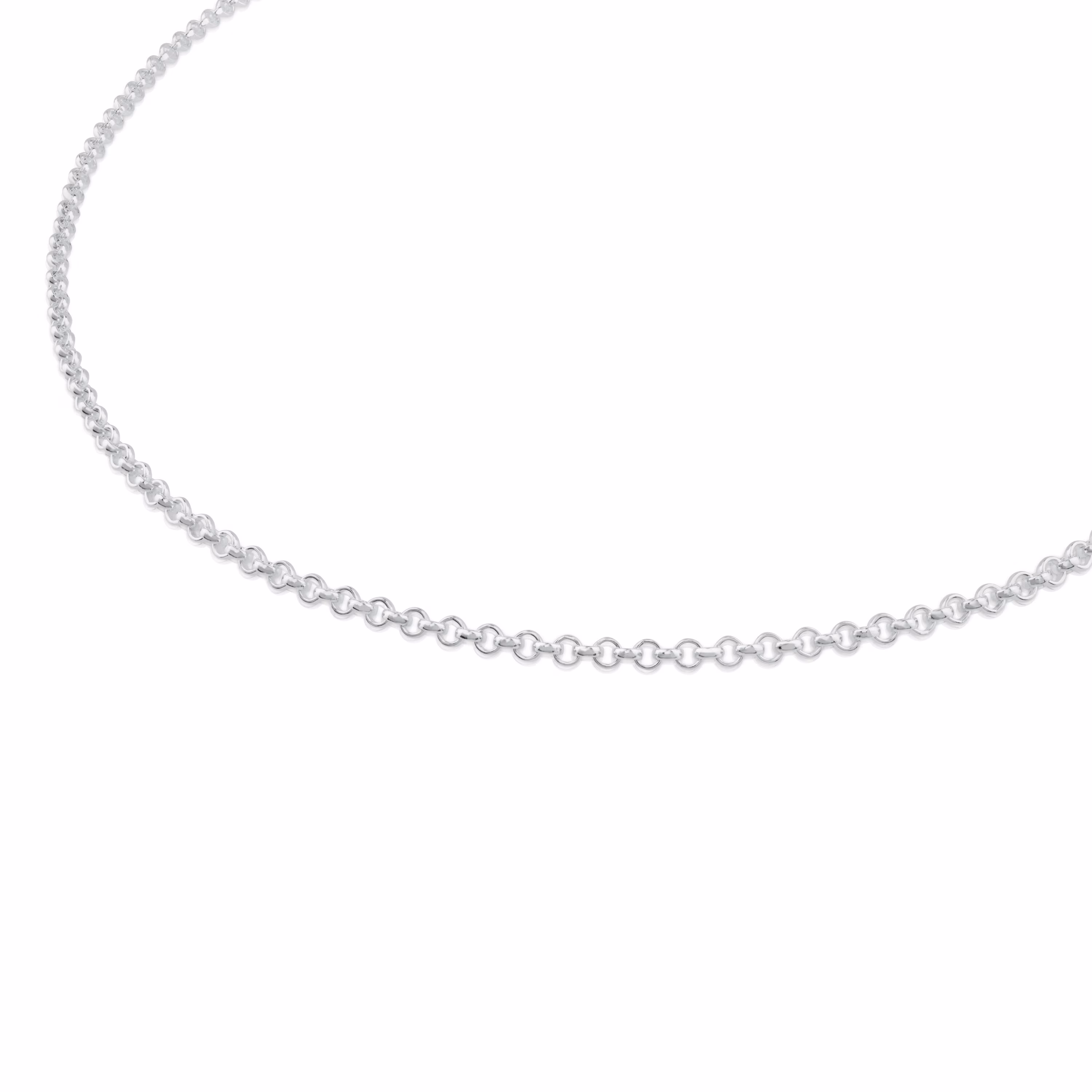 Gargantilla gruesa de plata con anillas, 60 cm Chain