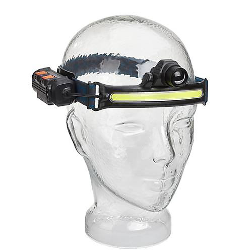 Lampe frontale LED TFA Dostmann LUMATIC HEAD 43.2038.01 450 lm, batterie rechargeable, capteur de mouvement