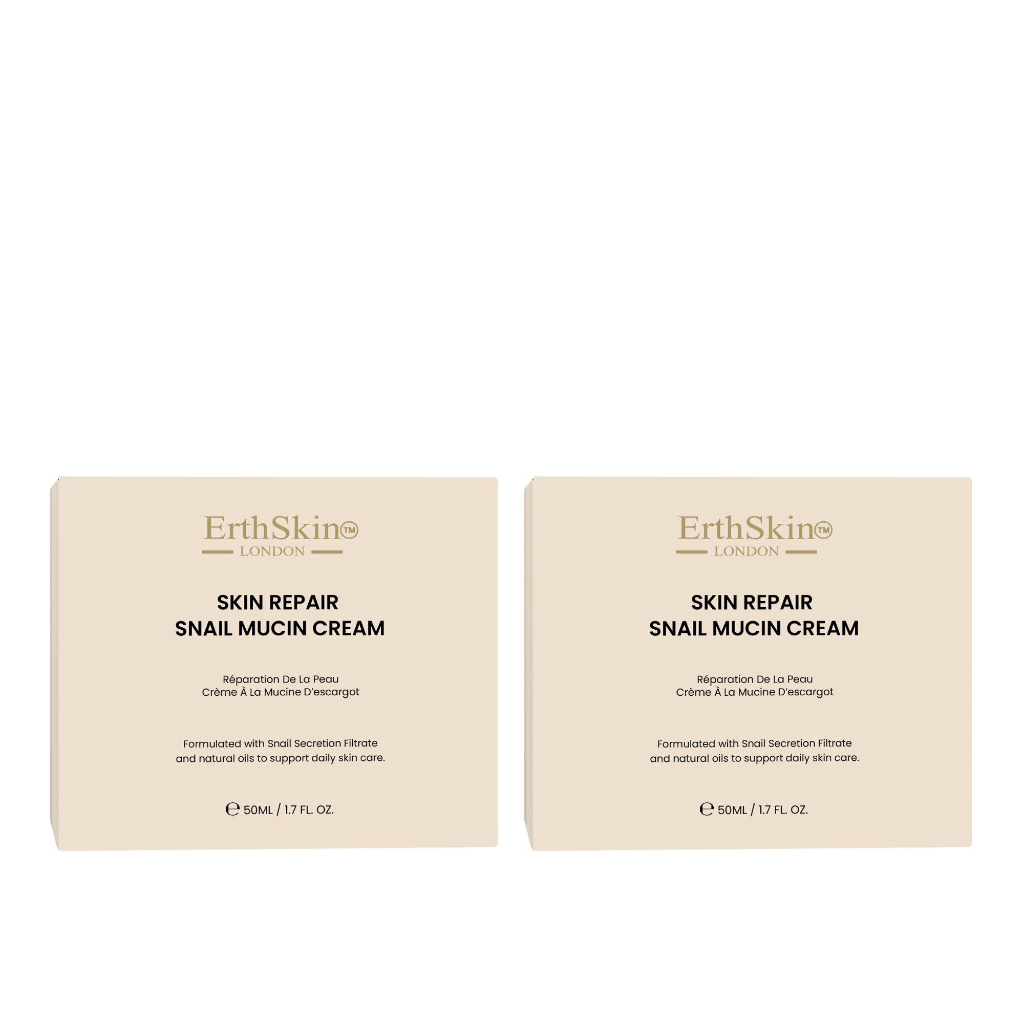 Erth Skin London 2x Skin Repair Snail Mucin Cream 50ml Set