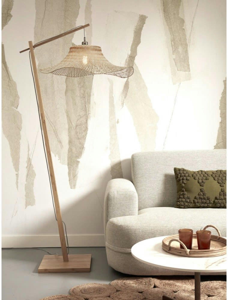 IBIZA - Lampadaire bambou abat-jour bambou naturel, h. 176cm