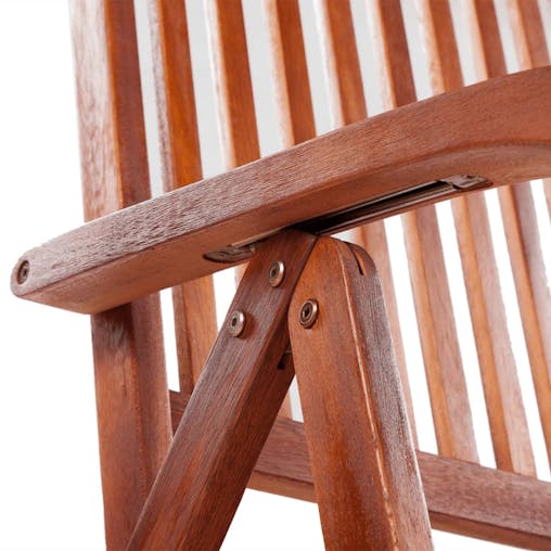 NNEVL Folding Garden Chairs 2 pcs Solid Acacia Wood Brown