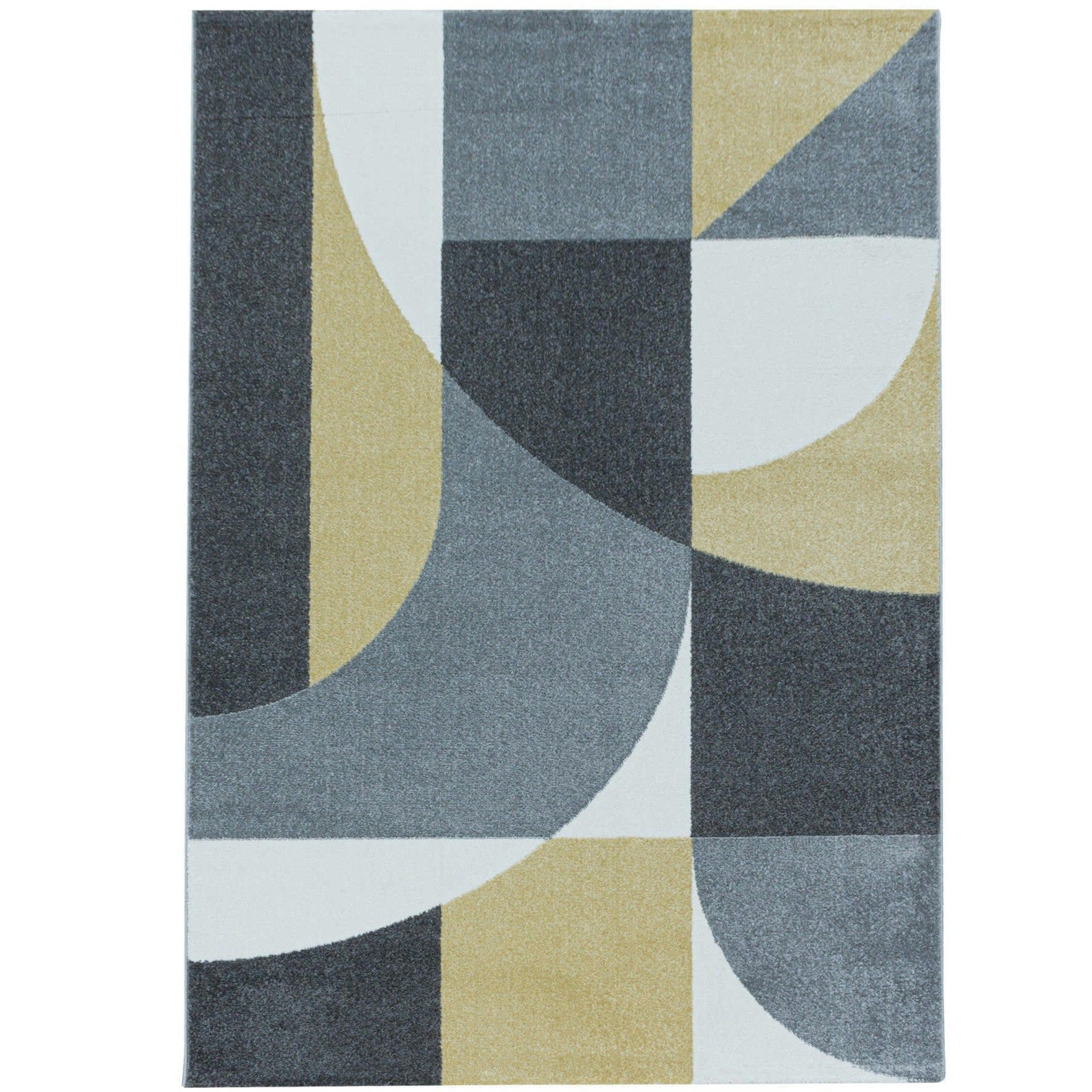 PICASSO - Tapis géométrique Jaune 140x200cm